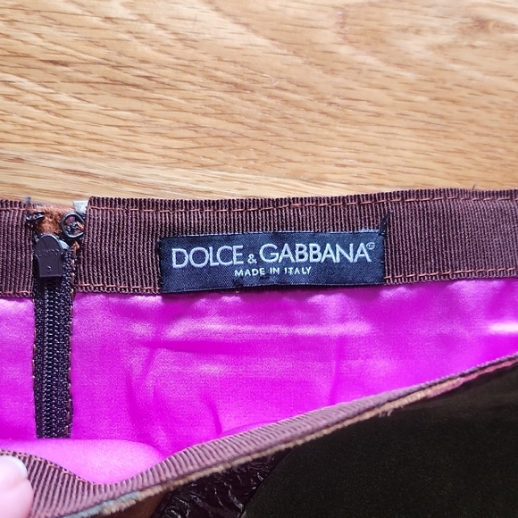 Dolce & Gabbana Patchwork Leather Suede Mini Skirt - Picture 2 of 6